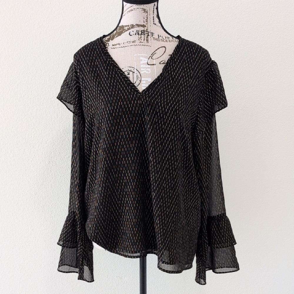 a new day Black Sheer Blouse